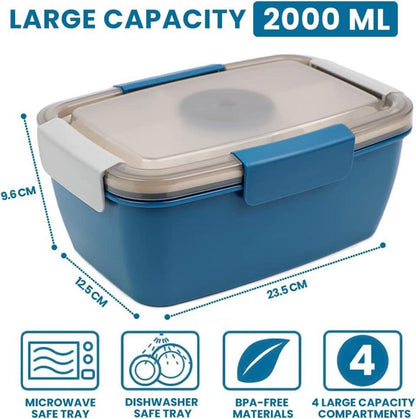Bugucat Lunchbox Erwachsene 2000ML Auslaufsicher Bento Box