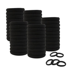 50er Packung Schwarze Elastische Haargummis Ohne Metall