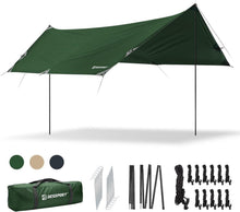 Bessport Tarp Zeltplane Wasserdicht 3x4.6m Stützstange UV-Schutzplane