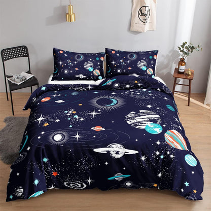 Kinderbettwäsche Sternenhimmel 220x230 cm Bettbezug Set