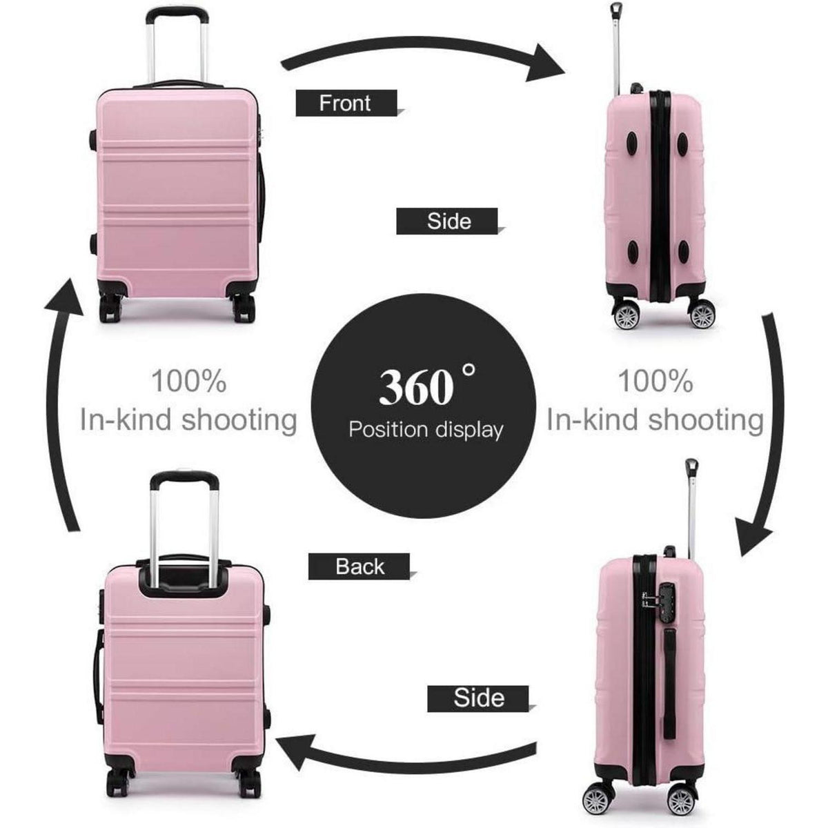 XL Reisekoffer Trolley Pink 75cm Hartschale mit TSA Schloss