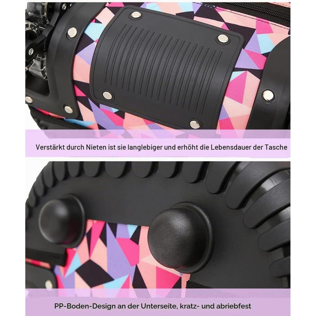 Schultrolley Rucksack Rollen Kinder Schultasche Purpur Rosa mit Regenhülle