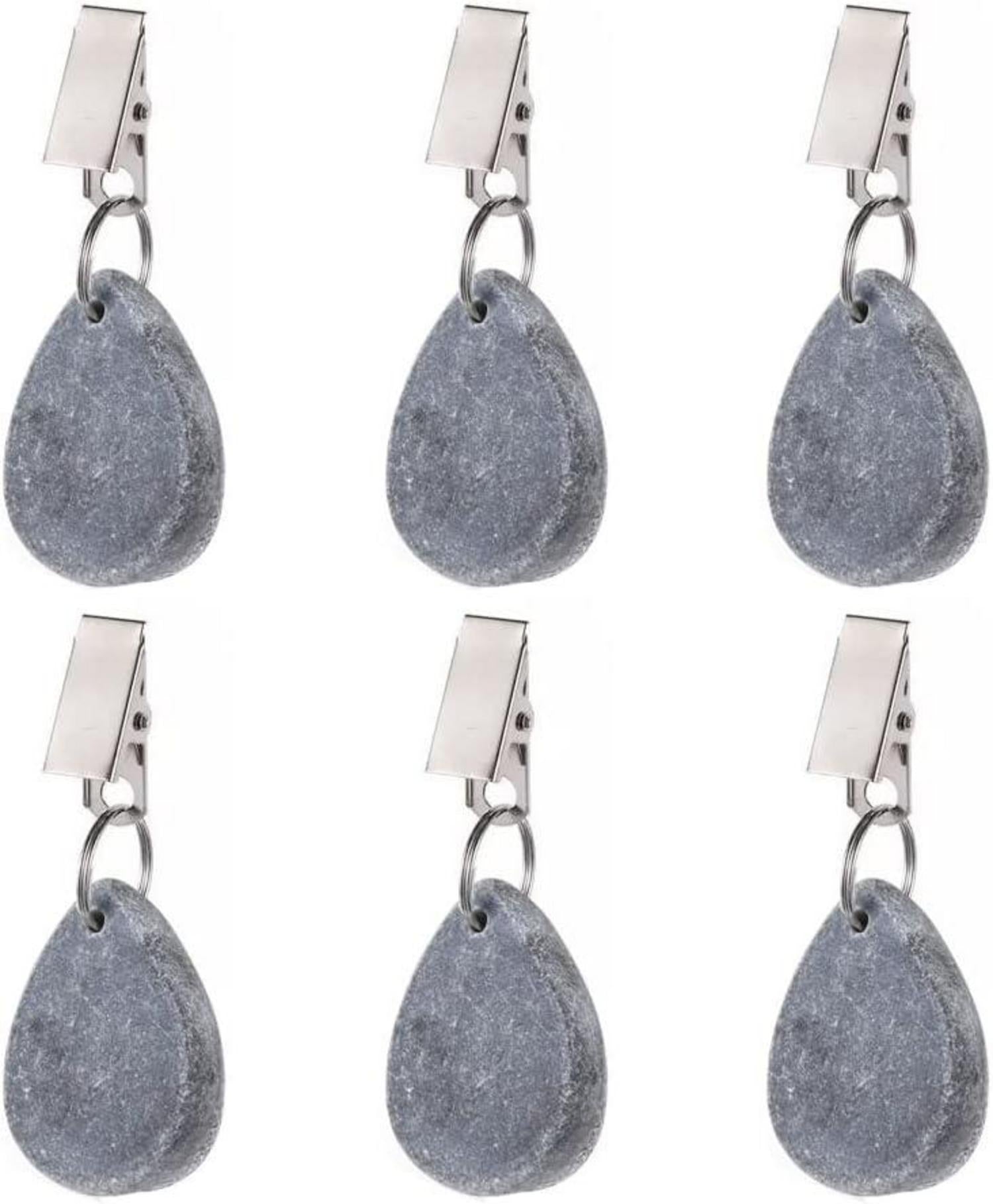 6er Set Tischdeckenanhänger Marmor Clip Design Grau