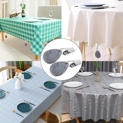 Tischdeckenanhänger Extra Schwer Marmor Metall Clips Grau 6er Set