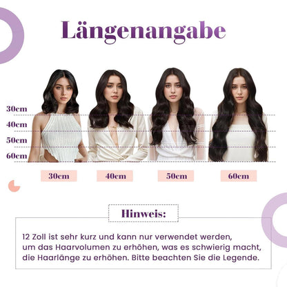 Clip-in Haarverlängerung Echthaar Braun Balayage 35cm