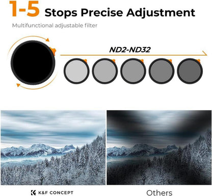 77mm ND2-ND32 Black-Mist 2-in-1 Filter mit variabler ND-Stufe