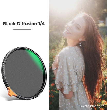 77mm Black-Mist ND2-ND32 2-in-1 Filter-Black Promist 1/4 Variable ND