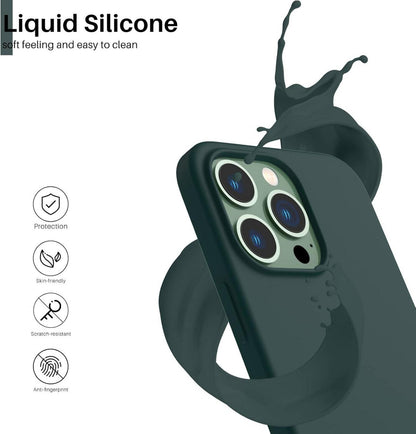 iPhone 13 Pro Silikon Case Ultra Dünn Voller Schutz Olivgrün