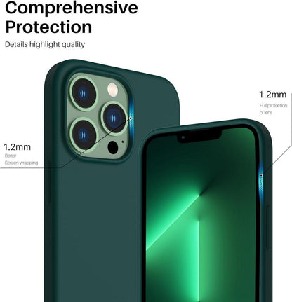 ORNARTO Silikon Case für iPhone 13 Pro 6,1 Zoll Olivgrün - Flüssig Silikon Hülle