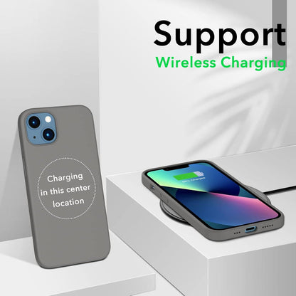 Silikon Case Hülle für iPhone 13 6,1 Zoll Flüssig Schutz Kaltes Grau