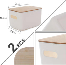 Kerhouze Aufbewahrungsbox Bambus Deckel Kunststoff 2er Set