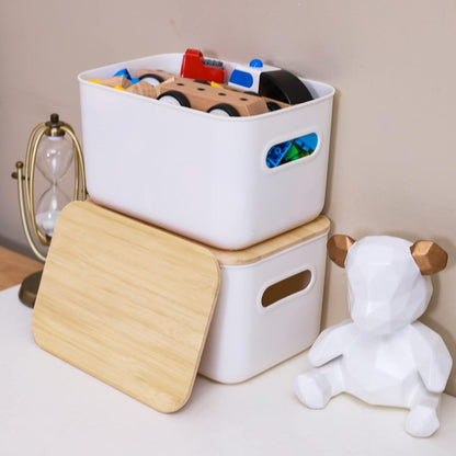 Aufbewahrungsbox Bambus Deckel 2er Set Küche Schlafzimmer 6.5L