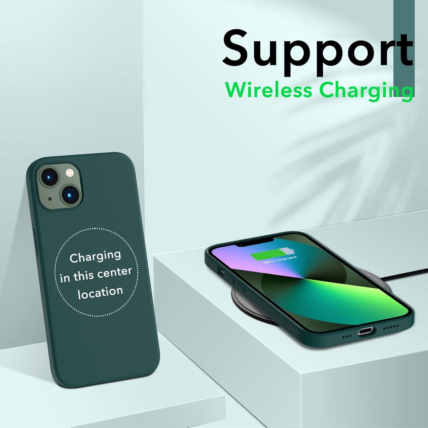 iPhone 13 6,1 Silikon Case Hülle Ultra Dünn Schutz Olivgrün