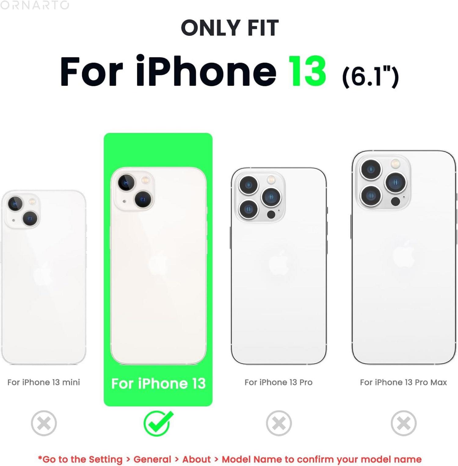 ORNARTO iPhone 13 Silikon Case Ultra Dünn Voller Schutz