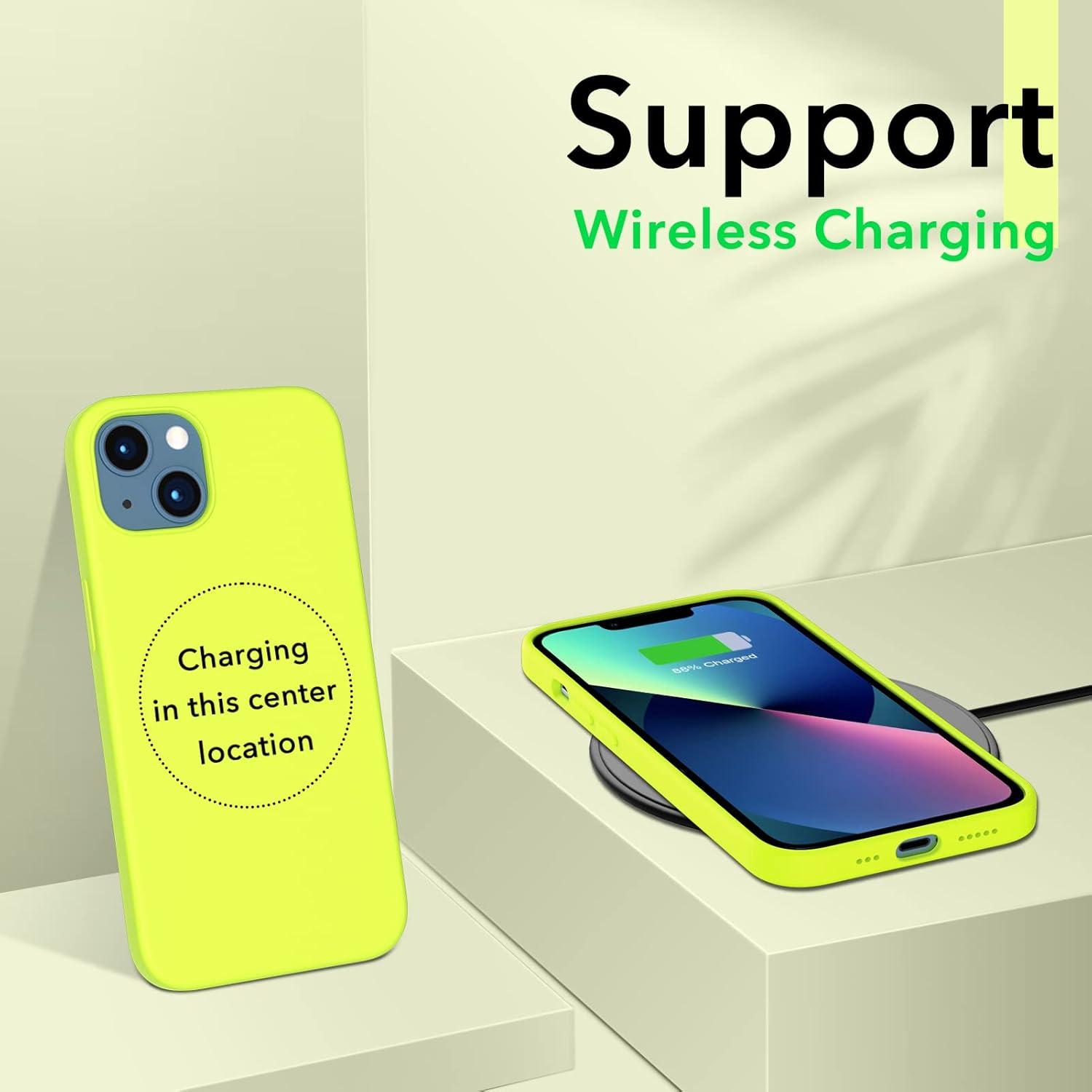 Silikon Case Hülle für iPhone 13 6,1 Schutz Fluoreszierend Gelb