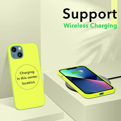Silikon Case Hülle für iPhone 13 6,1 Schutz Fluoreszierend Gelb