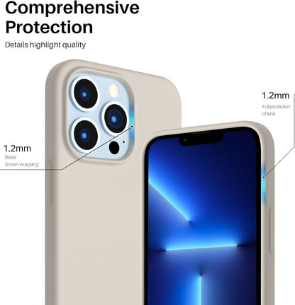 ORNARTO iPhone 13 Pro 6,1 Silikon Case - Ultradünne Hülle, Voller Schutz - Grau