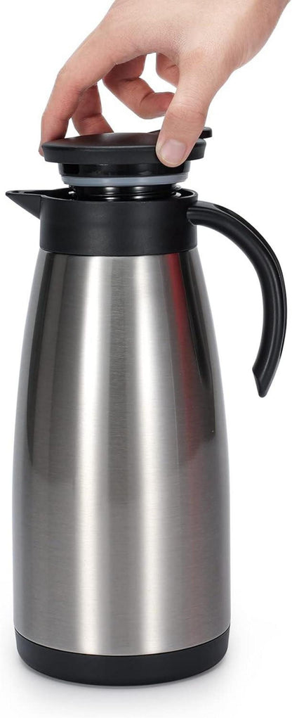 Edelstahl Thermoskanne 1,5L doppelwandig Vakuum Kaffeekanne Teekanne