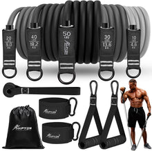 Fitnessbänder Set Resistance Bands 5 Stärken mit Griffen & Türanker