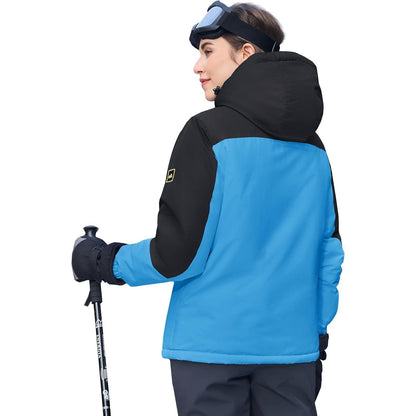 Damen Winterjacke mit Fleece – Wasserdicht & Winddicht – Blau/Schwarz