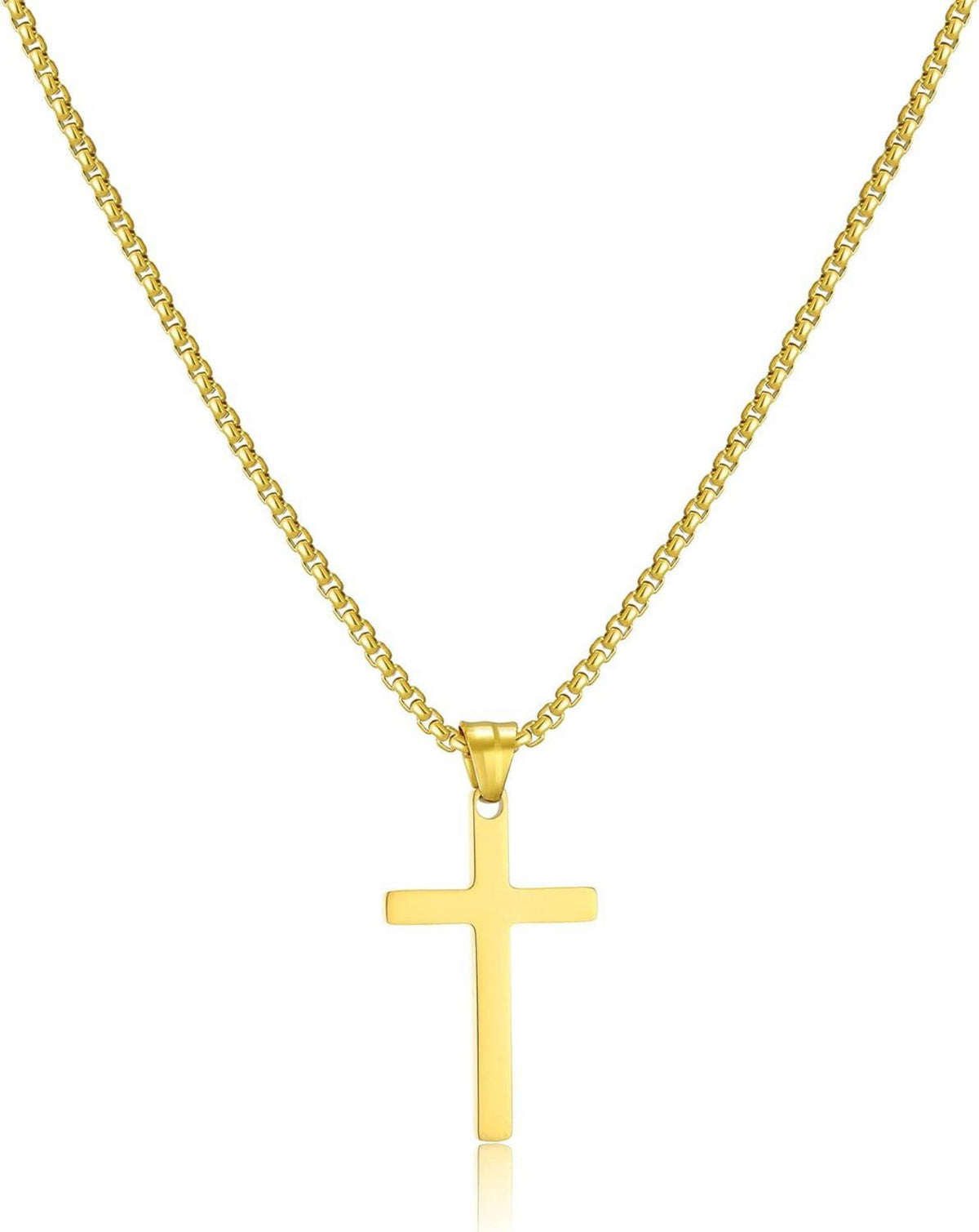 Kreuzkette Edelstahl Anhänger Christentum Schmuck Männer 18-24 Zoll