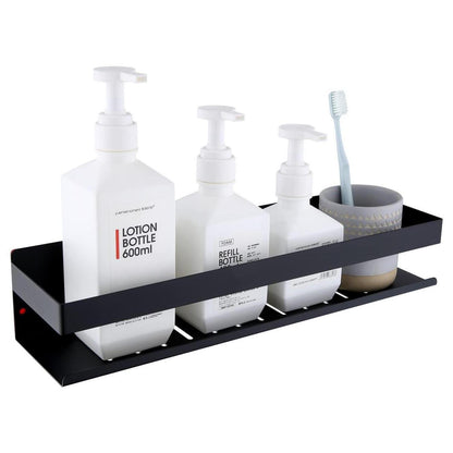 Duschablage Ohne Bohren Mattschwarz 40CM – Ablauflösung & Ordnung