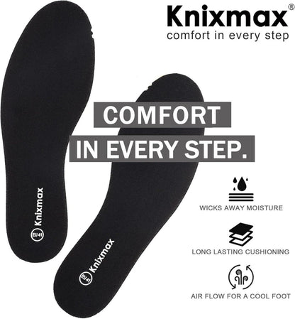 Knixmax Memory Foam Einlegesohlen Schwarz Größe 45