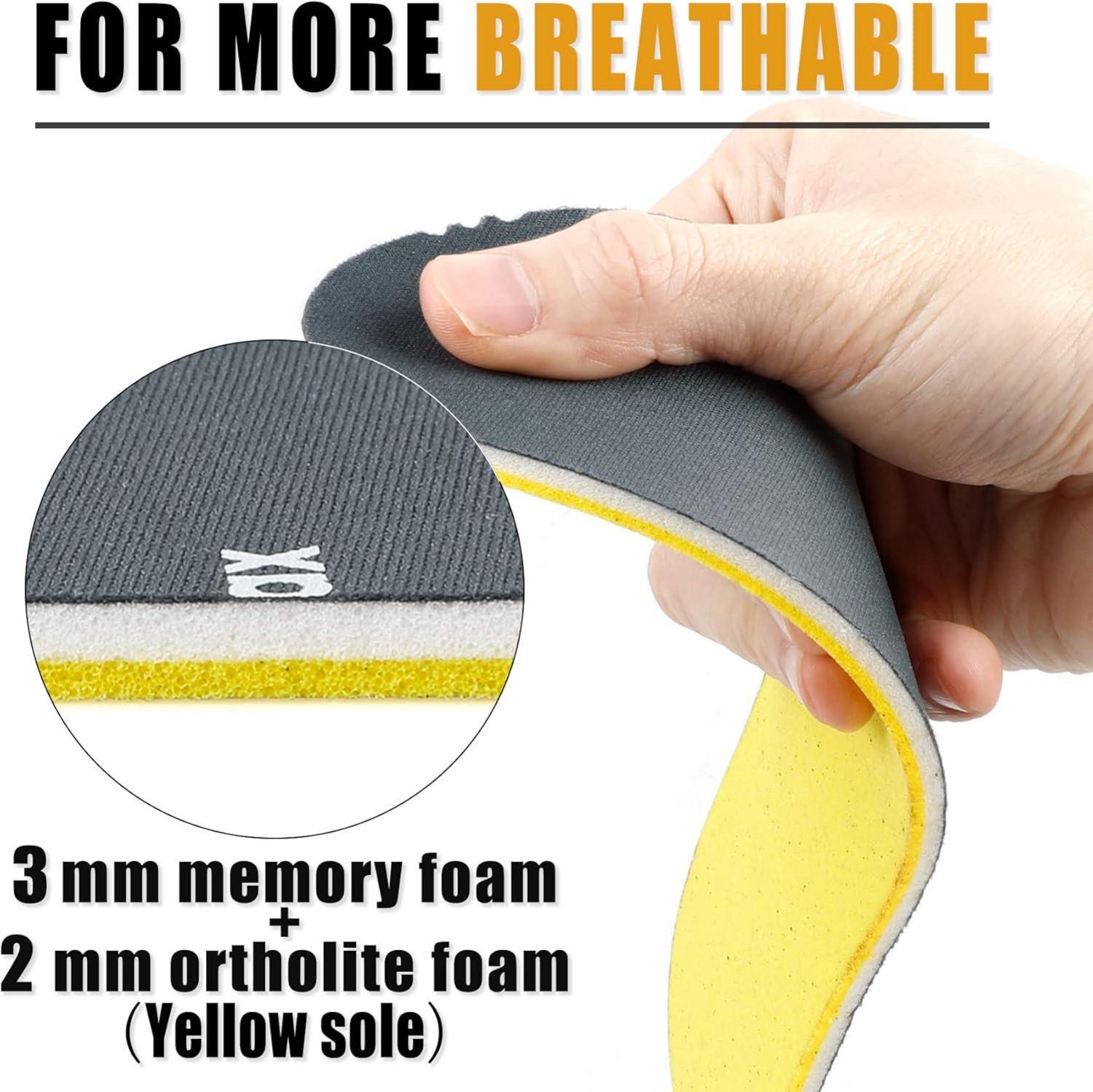 Memory Schaum Einlegesohlen Herren Damen Sneaker Schuheinlagen 5mm Grau 45