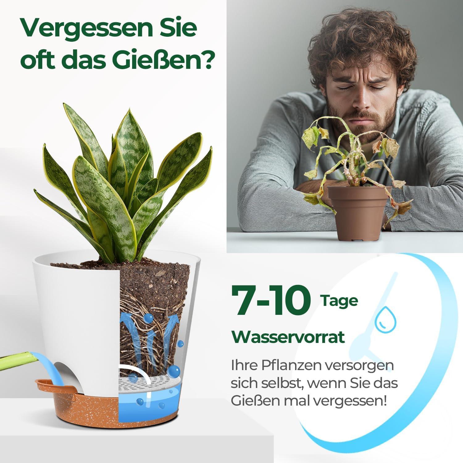 T4U 16,5cm Kunststoff Blumentopf mit