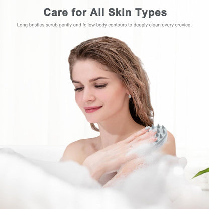 2-in-1 Silikon Körperbürste für Haut und Haare, Grau, Langlebig