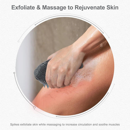 2-in-1 Badedusche Körperbürste Silikon Haarreinigung Peeling Massage