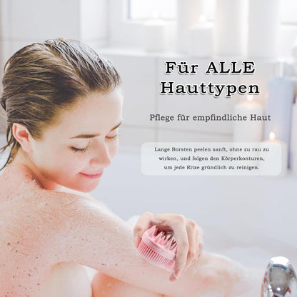 2-in-1 Silikon-Körperbürste für Haut und Haare, Badebürste Shampoo Peeling