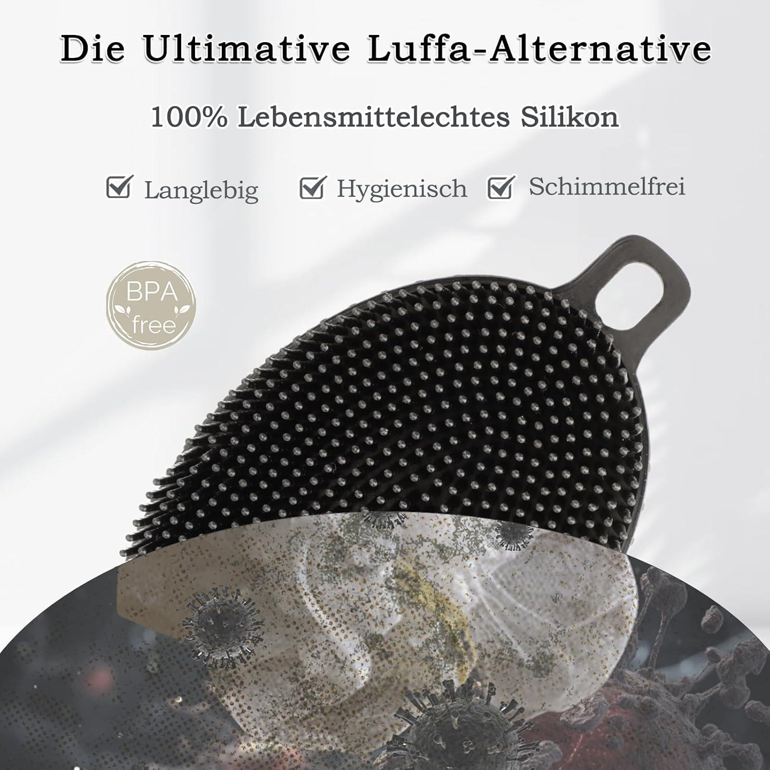 2-in-1 Silikon Körperbürste für Haut und Haarreinigung, Schwarz