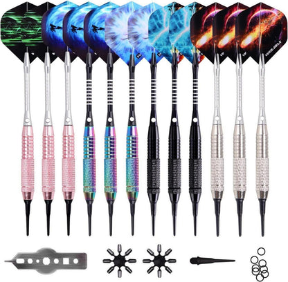 WIN.MAX Soft Dartpfeile Set 12 Stück mit Kunststoffspitze 18g