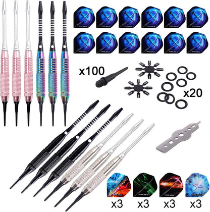 WIN.MAX Dartpfeile Set mit Kunststoffspitze, 12 Stück