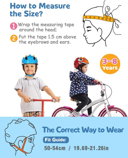 Fahrradhelm Kinder Cartoon 3D Gestaltet Verstellbare Größe S Rot