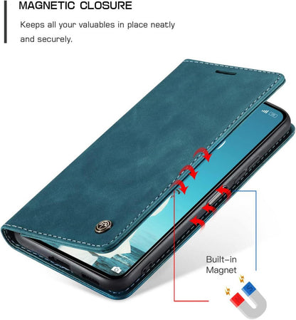 Caseme Xiaomi 11 Lite 5G NE Leder Flip Case Blaugrün