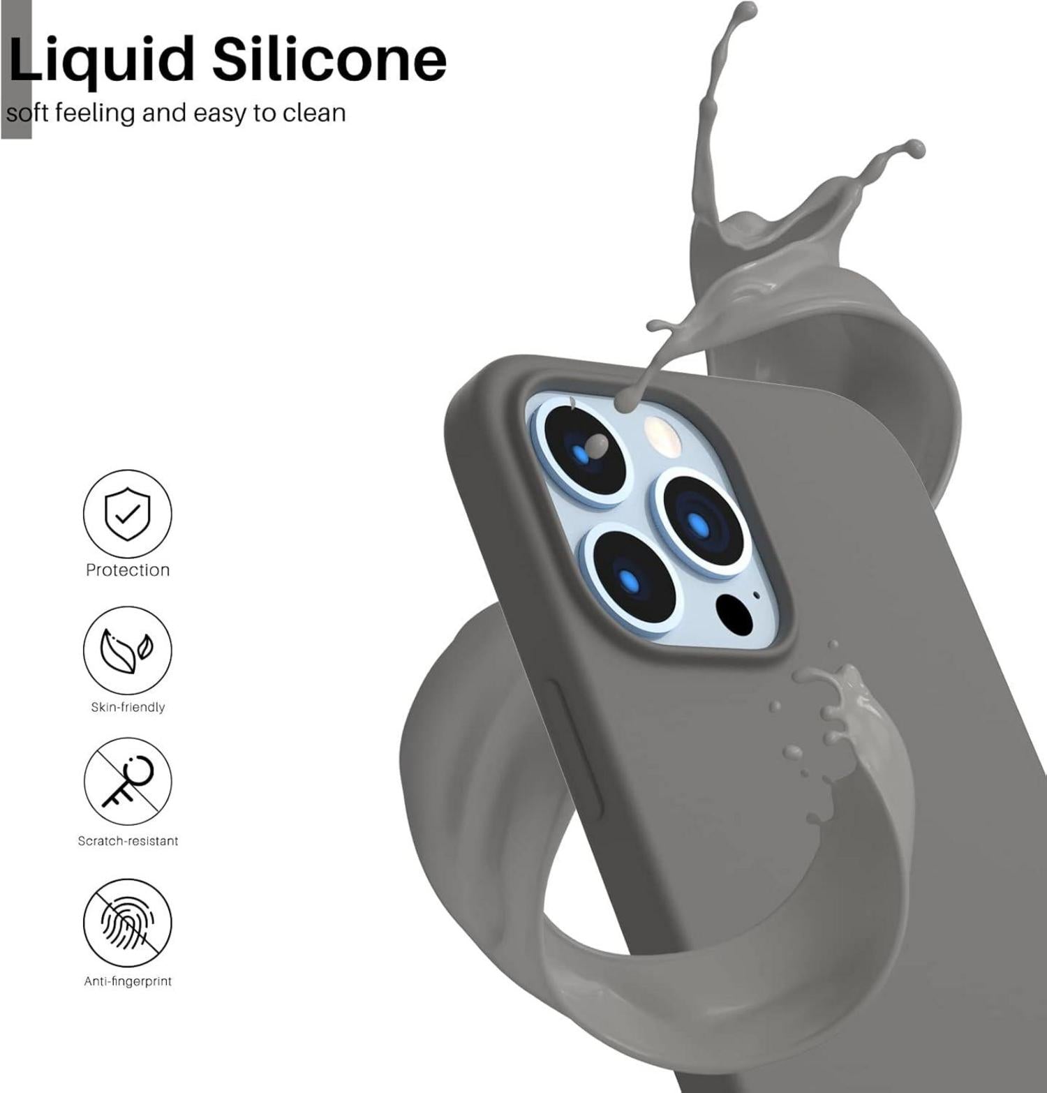 iPhone 13 Pro Max Silikon Case Flüssig Silikon Hülle 6,7 Zoll Schutz