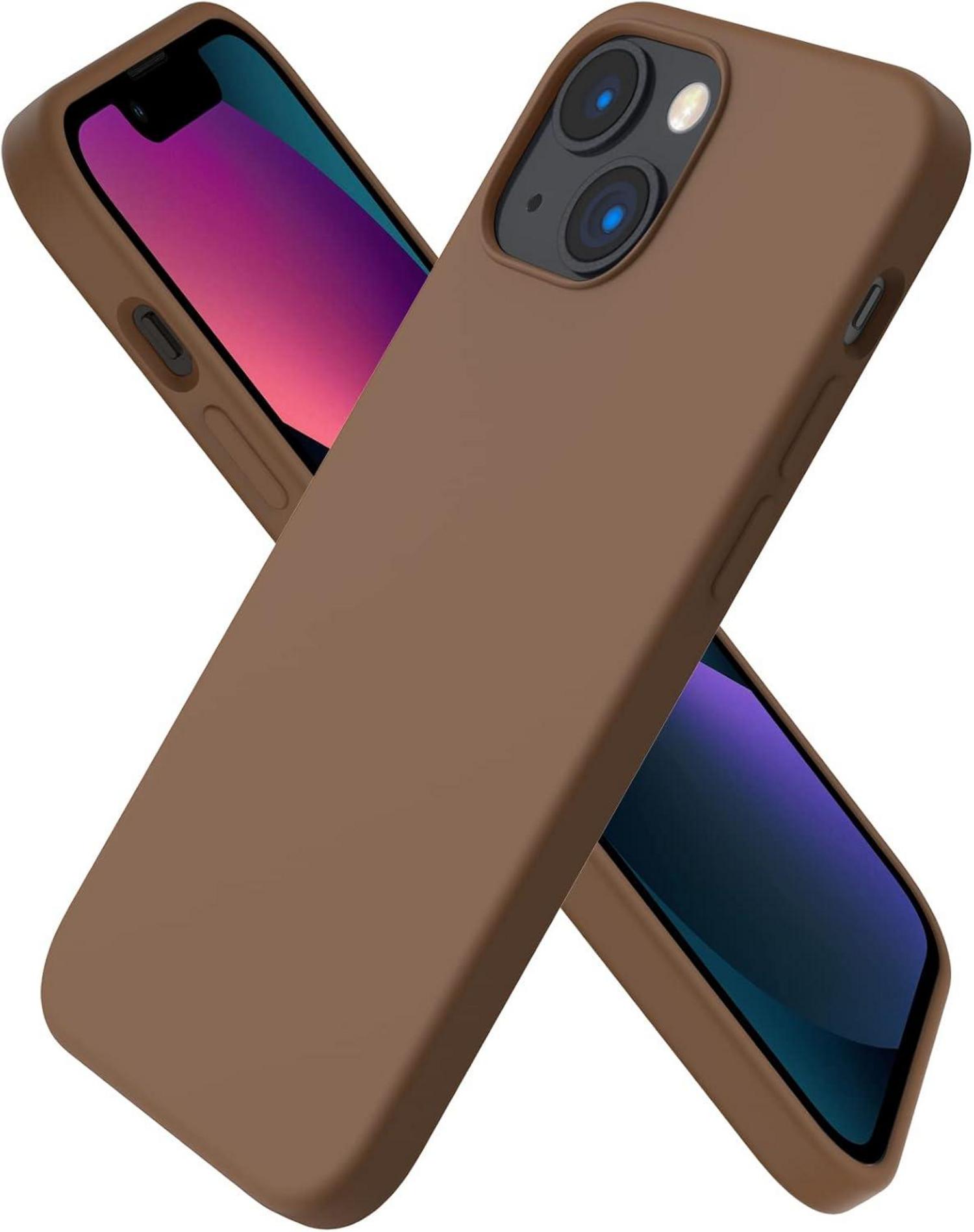 iPhone 13 Mini Silikon Case Ultra Dünn Voller Schutz 5,4 Zoll Braun