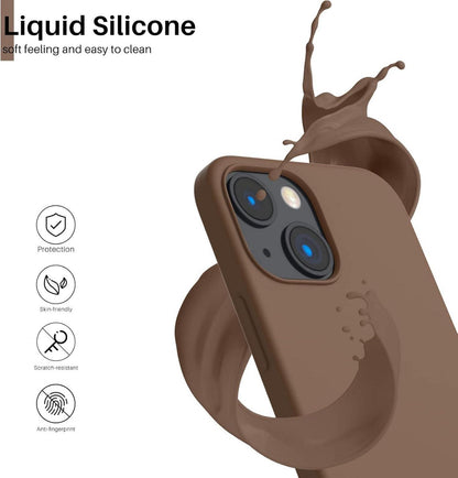 iPhone 13 Mini Silikon Case Ultra Dünn Voller Schutz 5,4 Zoll Braun