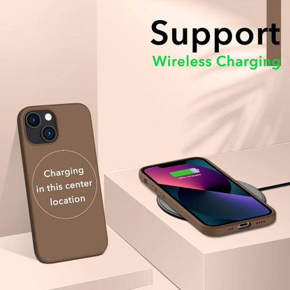 ORNARTO iPhone 13 Mini Silikon Case 5,4 Ultra Dünn Braun Schutz