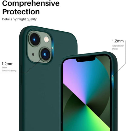 ORNARTO iPhone 13 Mini Silikon Case Olivgrün 5,4 Zoll Voller Schutz