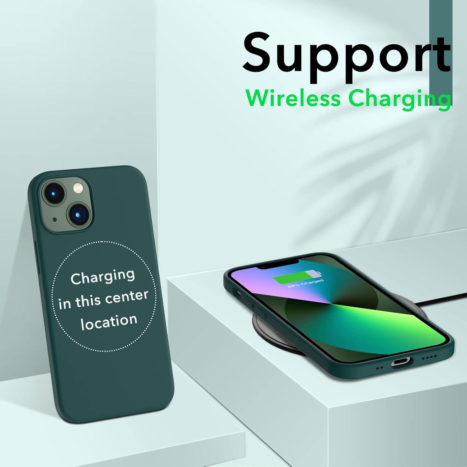 iPhone 13 Mini 5,4 Silikon Hülle Flüssig Voller Schutz Olivgrün