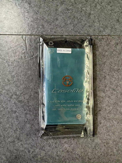 CaseMe Xiaomi Redmi Note 10 Pro/Note 10 Pro Max Leder Flip Hülle Blaugrün