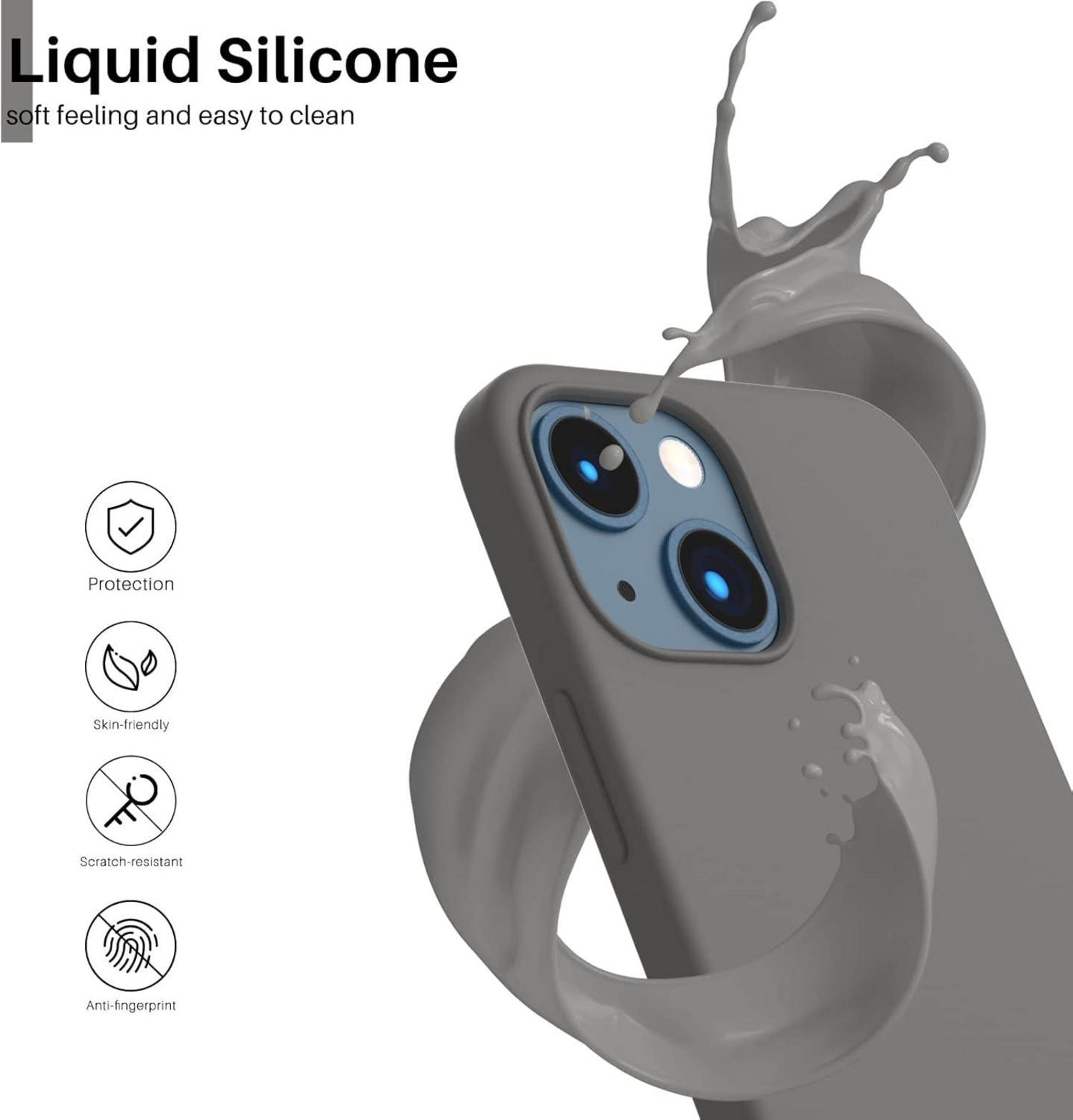 Silikonhülle für iPhone 13 Mini 5,4 Zoll Schutz Grau