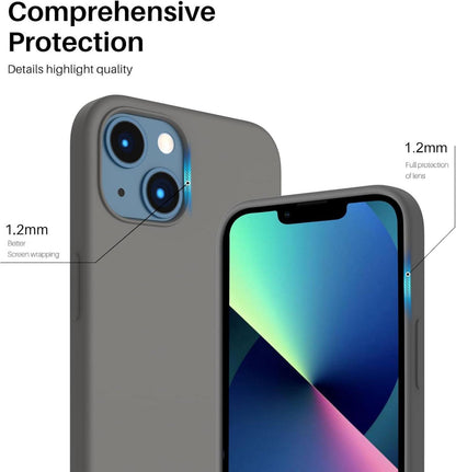 ORNARTO iPhone 13 Mini 5,4 Silikon Case Flüssig Silikon Handyhülle Kaltes Grau