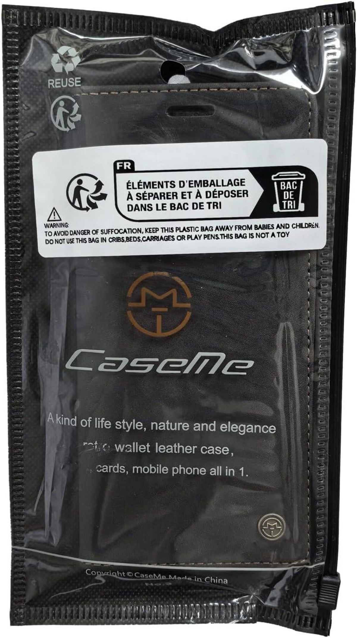 CaseMe Samsung Galaxy A53 5G Handyhülle Schwarz Leder Magnet Ständer Cardslot