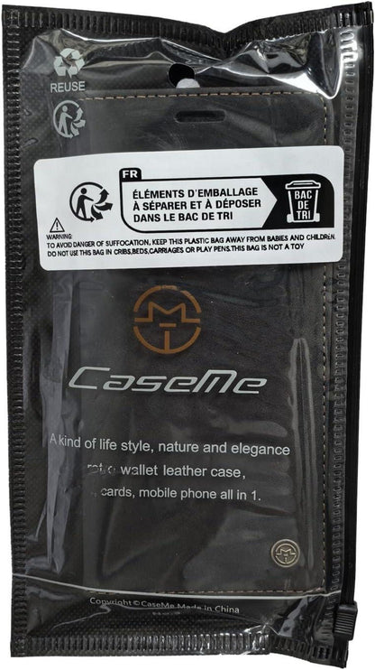 CaseMe Samsung Galaxy A53 5G Handyhülle Schwarz Leder Magnet Ständer Cardslot