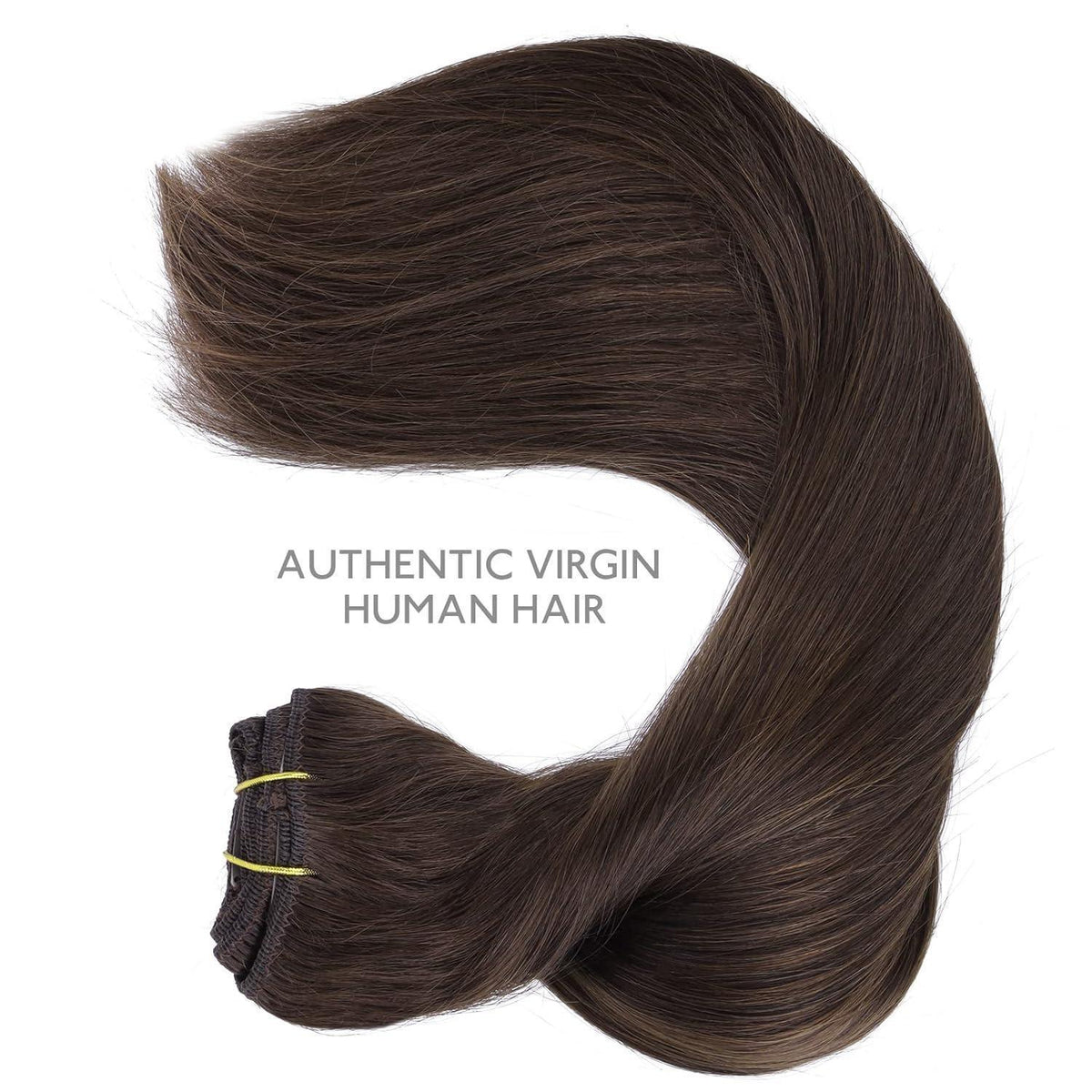 Echthaar Clip-Ins Dunkelbraun 35cm - 120g