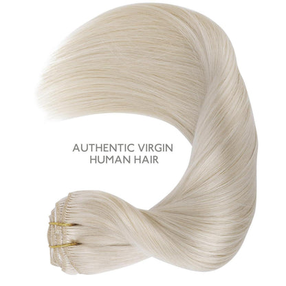 Echthaar Clip-Ins Platinblond (45cm, 120g)